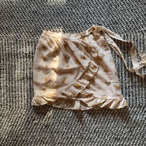 NWOT Madewell floral silk mini wrap skirt
